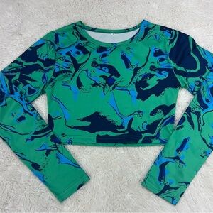 Women's Size M Multicolor  Long Sleeve, Crop Top , Scoop Neck #263